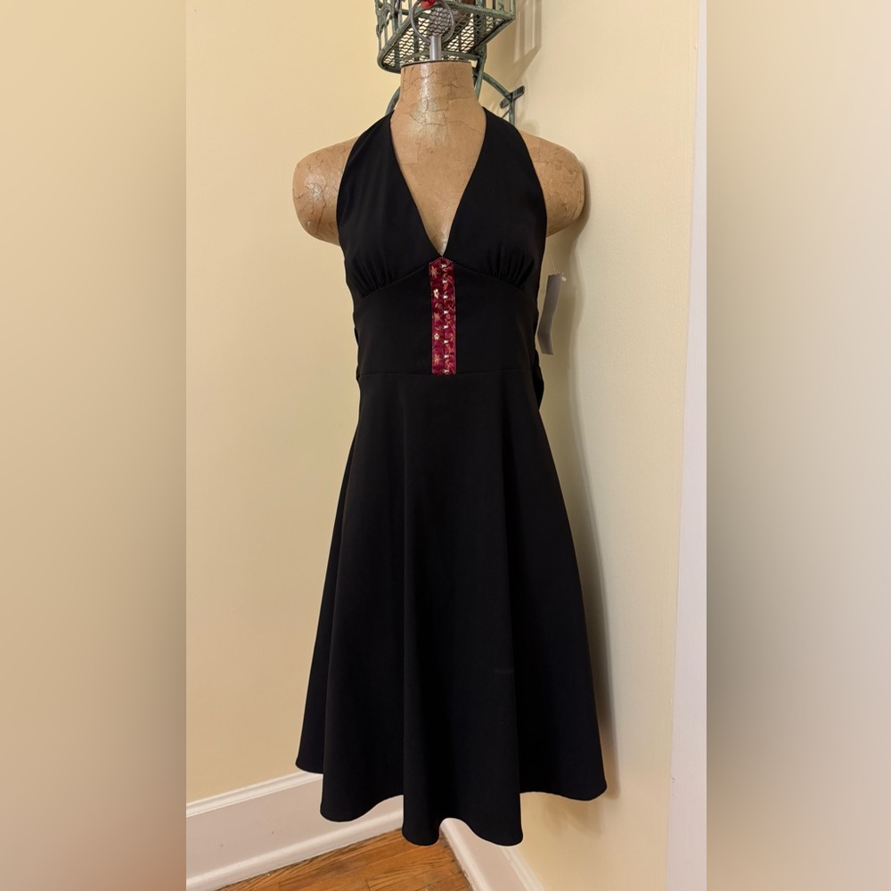 Vintage Ruby Rox Black Halter Dress